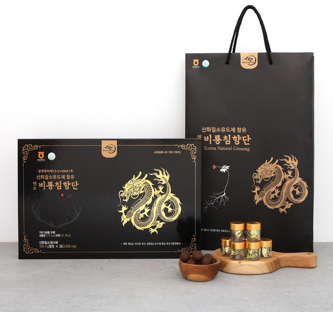 꿀로하 프리미엄 엔오비룡침향단 침향추출액 26% 산화질소 대사체 함유 (쇼핑백포함) [원산지:국산], 35개, 3.75g