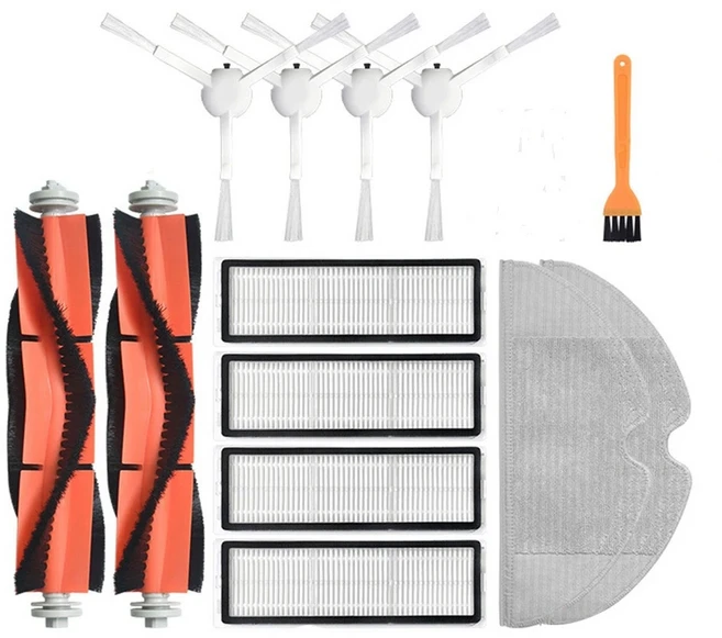 쿠쿠스토어 샤오미 Mijia 1C 로봇 진공 Dreame F9 Hepa 필터 메인 사이드 브러시 천 청소기 액세서리, 18 Set 10