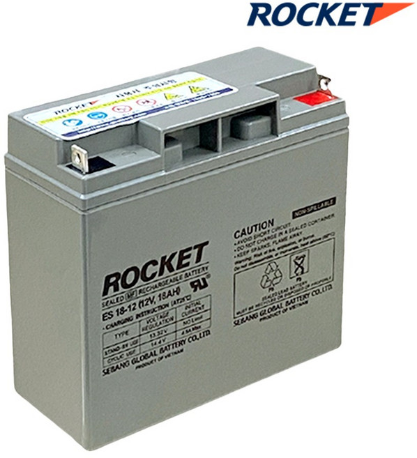 로케트 ES18-12 (12V 18AH) 연축전지 납축전지 산업용 의료기기 통신장비 전동차용 배터리, 1개