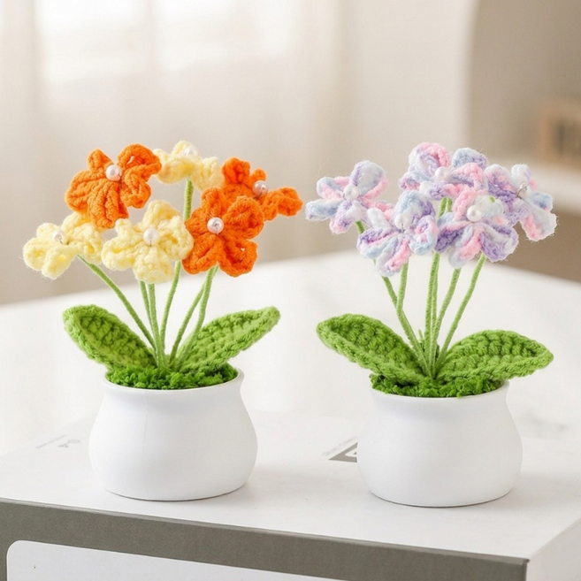 수제 장식 소품 이쁜 집 인테리어 거실 장식품 화분 2개 세트, 타입6