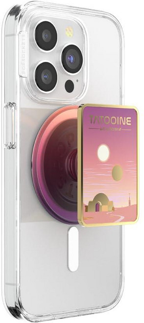 PopSockets 킥스탠드가 있는 MagSafe용 폰 그립 자석 스탠드 교체 가능한 상단 아이폰 MagSafe 케이스 휴대폰 및 태블릿 그립을 위한 안전한 고정 스타, MagSafe, Tatooine에 오신 것을 환영합니다