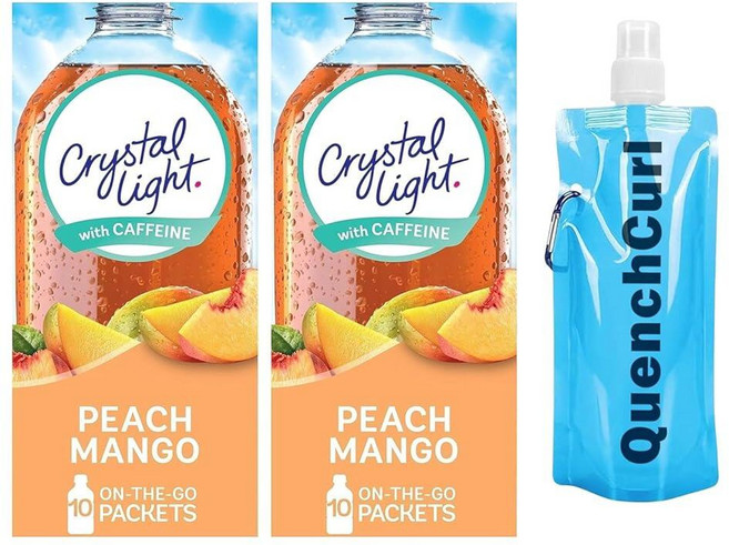 크리스탈라이트 온더고 피치 망고 파우더 10포 2팩 & 파우치 세트