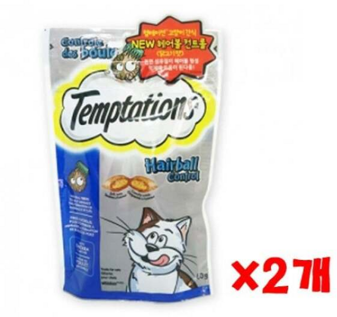 템테이션 간식 (헤어볼-닭고기맛) 고양이간식 고양이비스킷 고양이스낵 고양이과자 캣간식 영양간식, 제품별 상이, 60g, 2개
