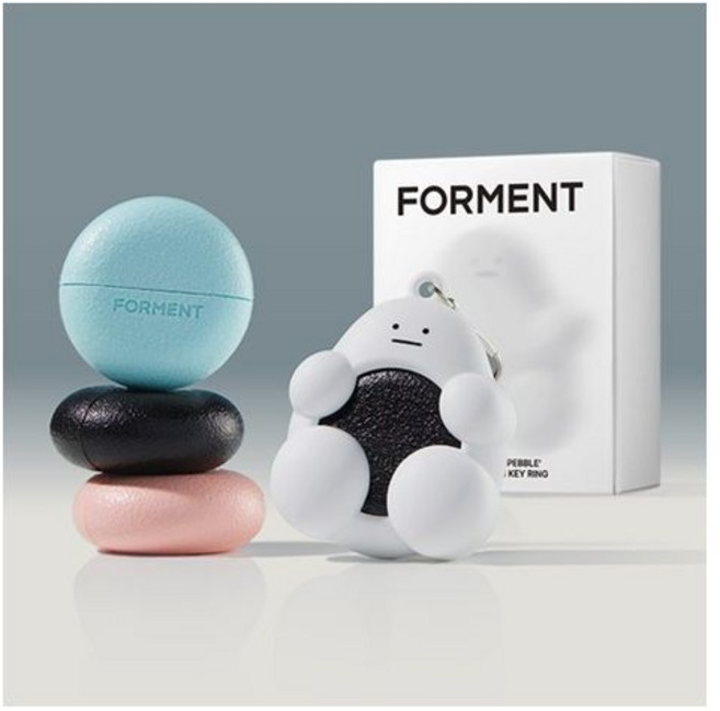 포맨트 솔리드퍼퓸+전용코튼허그몬 키링 택1, 페블 코튼배쓰+키링