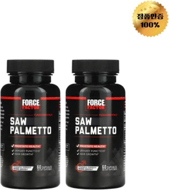 1+1 포스팩터 펀더멘탈 쏘팔메토 캡슐 60정, 2개 - 쿠팡