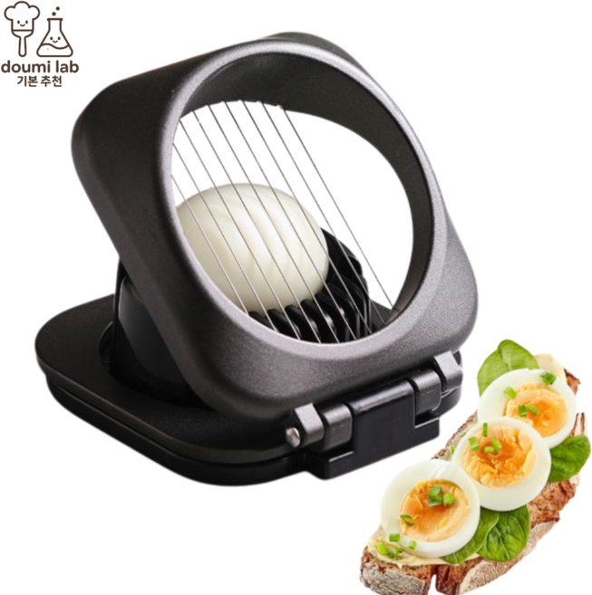 2가지 기능 스테인리스 계란 슬라이서, 1개, 블랙