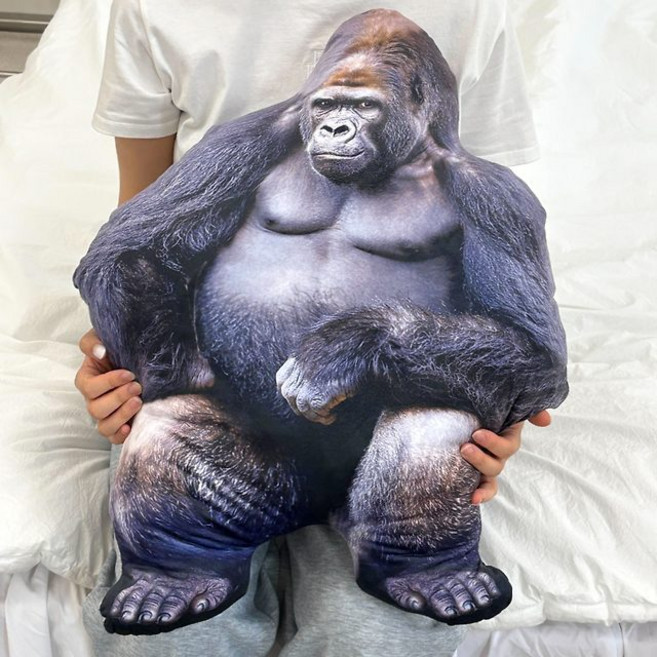 굴뚝강아지 듬직 고릴라 인형 쿠션, 1개, 단일, 60cm