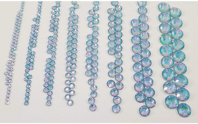 水晶薄荷-藍綠色系玻璃閃鑽 玻璃水鑽 高亮光感美甲鑽飾 指甲設計必備圓鑽 美甲鑽飾素材, 1個, 水晶薄荷