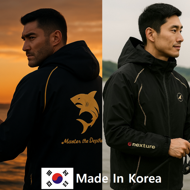 샤크(Shark) 피싱슈트 1.0 프리미엄 국내산낚시복 방수복 상하세트 SHK00001 블랙