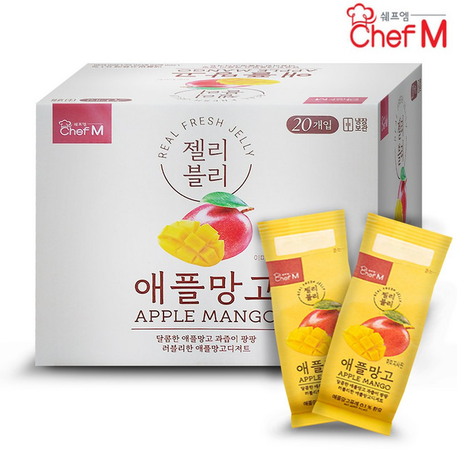 쉐프엠 젤리블리 3종1박스씩 총 60입/샤인머스켓/애플망고/리치, 1.2kg, 3개