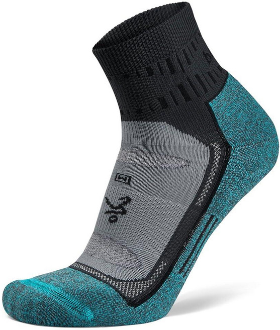Balega Blister Resist Performance Quarter Athletic Running Socks for Men and Women (1 Pair) Grey/, 쿼터, 스몰, 그레이 / 블루