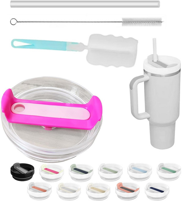 대용량 텀블러 호환 밀폐뚜껑 20oz 30oz 40oz 교체뚜껑 887ml 591ml 1180ml, 레드핑크, 1세트