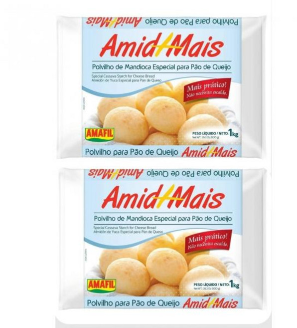 콘브레드 믹스 옥수수빵 머핀 미스투라 프레파다 파라 파오 데 케이호 브라질레이로 아마필 1kg 2 x 팩 브라질 치즈 빵, 미스투라 프레파다 파라 파오 데 케이호 브라이로 아마필