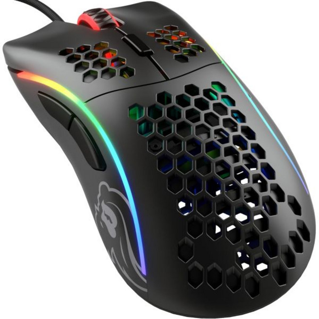 영광스러운 모델 O 유선 게이밍 마우스 67g 초경량 벌집 디자인 RGB Pixart 3360 센서 오므론 스위치 양면 매트 블랙, Matte Black, Standard, Model D (Ergonomic)