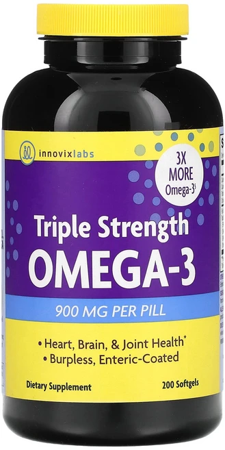 InnovixLabs Triple Strength Omega-3 900 mg 200 Softgels, 1개 - 쿠팡