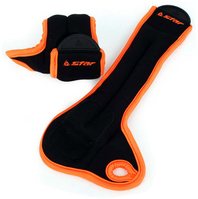 네오손목중량밴드 0.5kg 2개 세트 철주머니 모래주머니 웨이티 웨이트 헬스 운동 손목, 오렌지