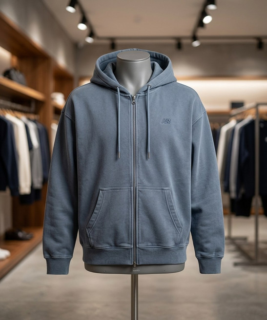 뉴발란스 NBMDG21413 / UNI 에센셜 썸머 경량 다잉 후드집업 (DARK BLUE) L7K3