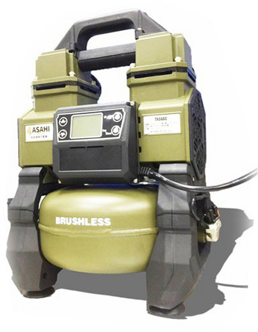 ASAHI TX04AC 靜音變頻空壓機，無刷電機，智慧調節，加厚罐體，低噪音，方便提把，快速接頭, 綠, 1套