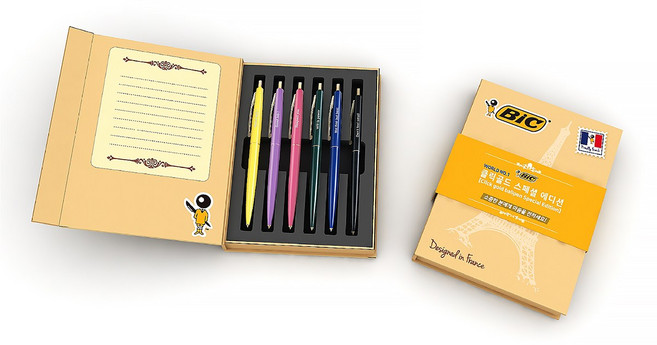빅 클릭골드 볼펜 감성기획 패키지 BIC 볼펜세트, 1, 1세트