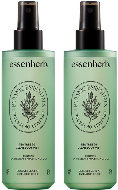 에센허브 티트리 90 클리어 바디 미스트 200ml, 2개