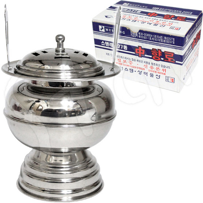 국산 스텐레스 향로 중 제기 제사 향피우기 분향 제수용품, 1개