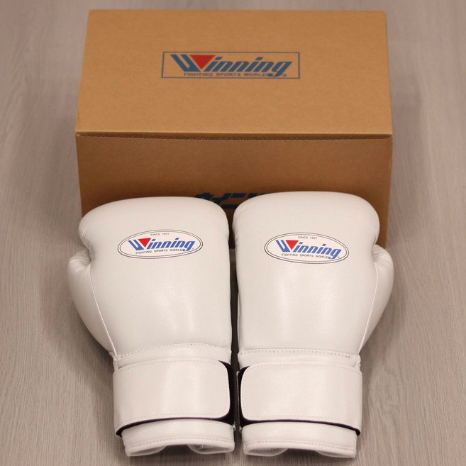 복싱 위닝 글러브 끈 스파링용 권투 스타일 장갑 타입 레이스업 10-16온스, 흰색 (벨크로)