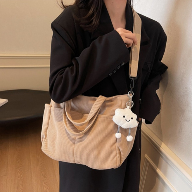 코듀로이 토트백 골덴 보부상 크로스백 가방 / 키링 증정