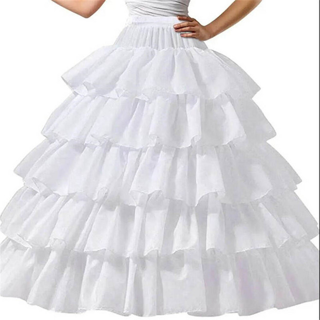 4 레이어 Tulle Petticoat 웨딩 액세서리 라인 드레스 용 농구가없는 Chemise Wide Puffy Undershirt JI41