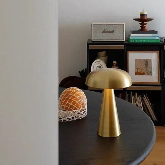 덴마크 Como 무선 버섯 무드등 디자이너 조명 침실 테이블 카페 분위기등, 골드