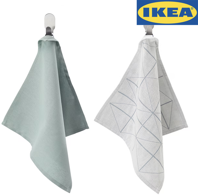 이케아 산드비바 면+황마 주방 행주, 1세트