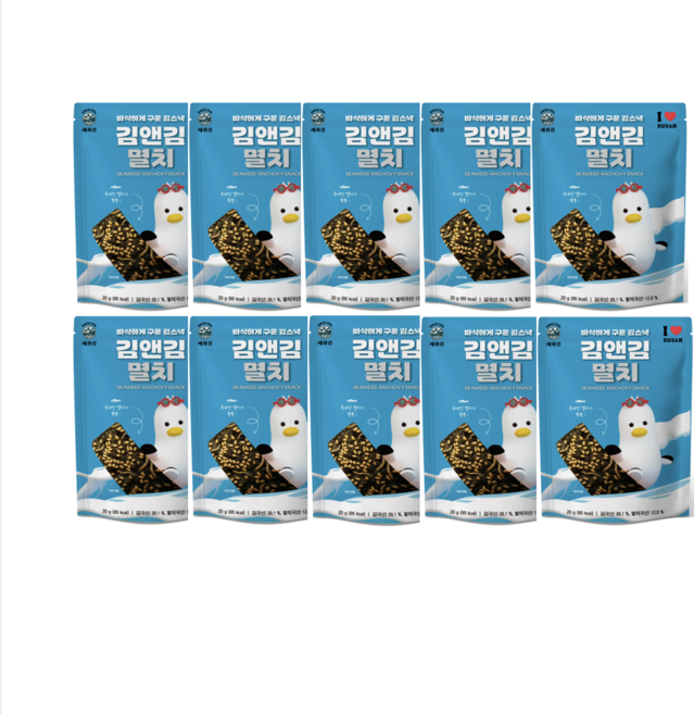 세화김 김앤김 김스낵 멸치맛 20g, 10개