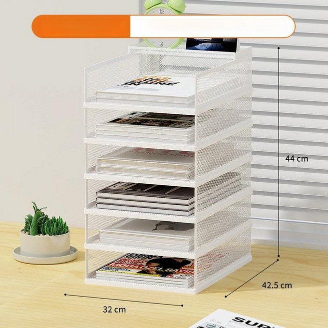 모의고사 보관함 수능 정리함 A3 지류함 용지 시험지, 1단, A3 6단 화이트 세로형 상단 바구니 포함