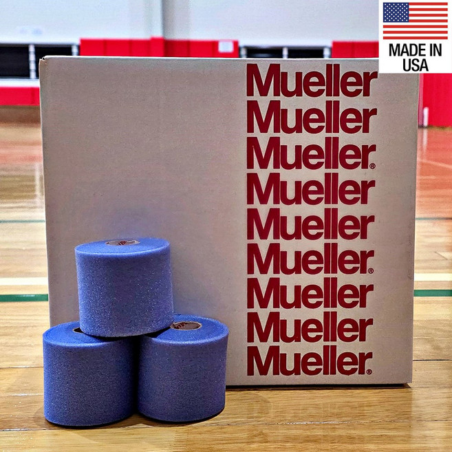 뮬러 언더랩 MUELLER MWrap 6.9CM .4M 스펀지 스포츠 테이프 테이핑 라켓 그립 발목테이핑, 3개, 블루