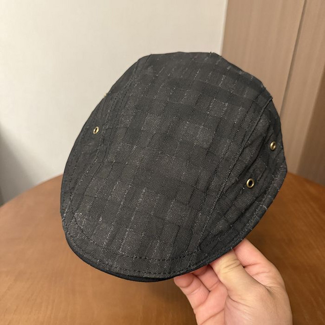 남성 베레모 여름 빵모자 클래식 스타일 패션 캐주얼 체크 디자인 통기성 모자 JS
