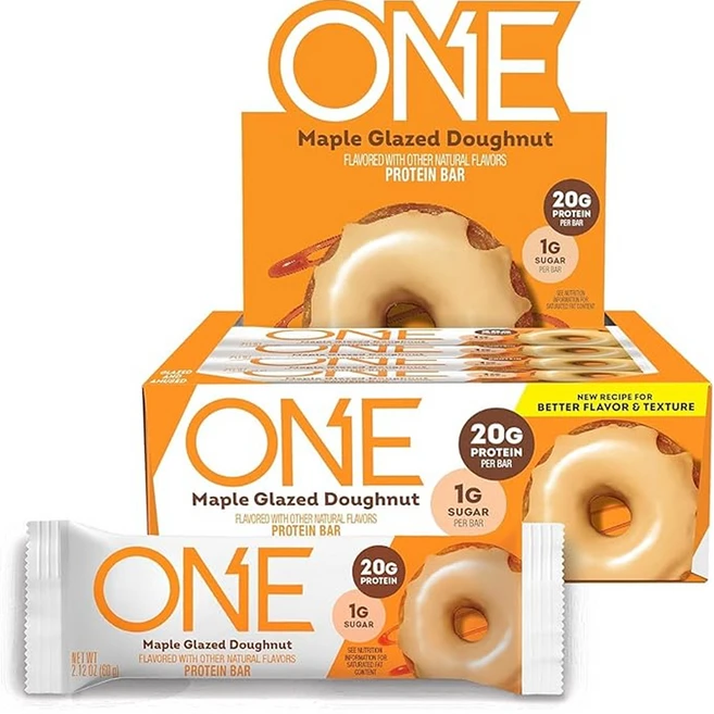ONE Protein Bars Maple Glazed Doughnut 원 프로틴바 메이플 시럽 도넛 1박스, 12개, 60g - 쿠팡