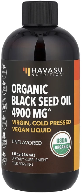 프리미엄상품 Havasu Nutrition 유기농 블랙 씨드 오일 무맛 236ml(8fl oz) 부모님챙기세요, HavasuNutrition유기농블랙씨드오일무맛236m - 쿠팡