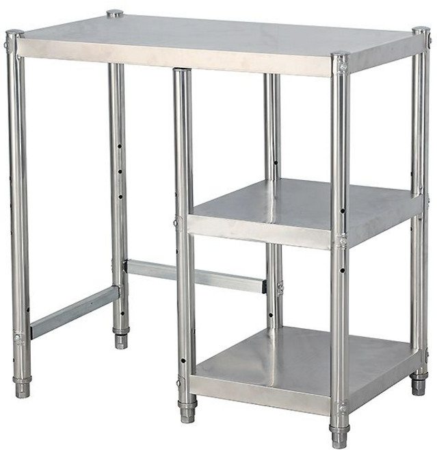 식당 작업 다이 업소용 스탠 선반 스테인리스, 1개, 폭 45 높이 110 3단 조합