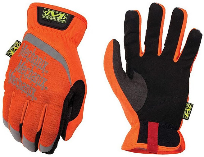 Mechanix Wear Hi-Viz FastFit 장갑 - 가시성이 높은 작업 통기성 건설용 내구성 터치 스크린 호환 옐로우 미디엄_182352, 형광 주황색