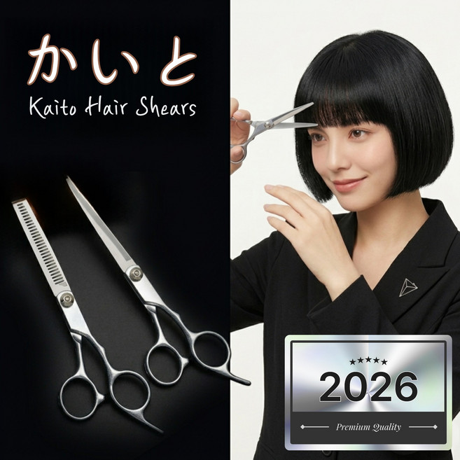 카이토 헤어 미용가위 세트 전문가용 국가고시 학원 범용, 1개, GT스틸일자가위+GT스틸숱가위