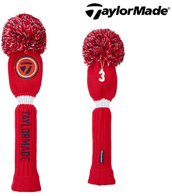 테일러메이드 페어웨이 우드용 니트 골프 헤드커버, 오렌지, 1개