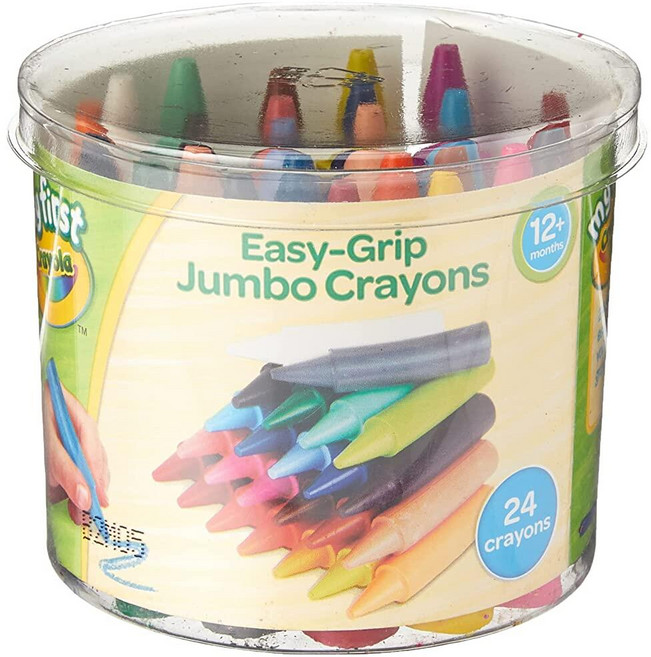 CRAYOLA MyFirst 점보 크레용 - 다양한 색상 24개 팩 잡기 쉬운 컬러링 크레용 유아 손에 적합 12개월 이상 어린이에게 이상적 159588, CRAYOLA MyFirst 점보 크레용 - 다양한 색