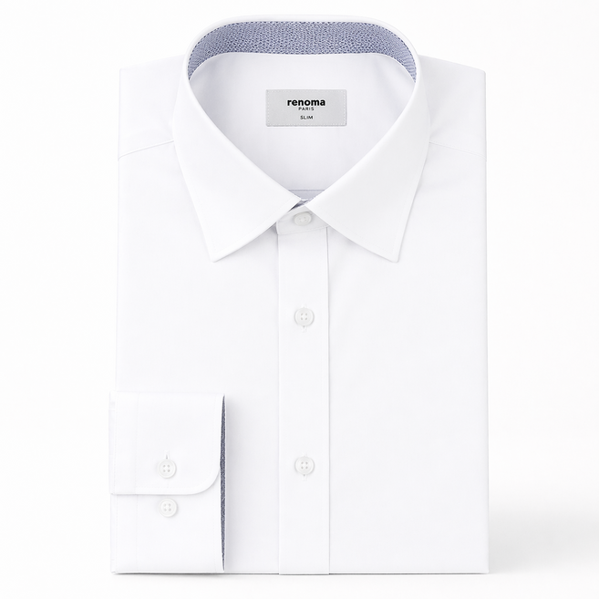 [백화점 정품] 레노마셔츠 긴팔 스판 비침적은 링클프리 일반핏 스냅버튼 배색Z010WH