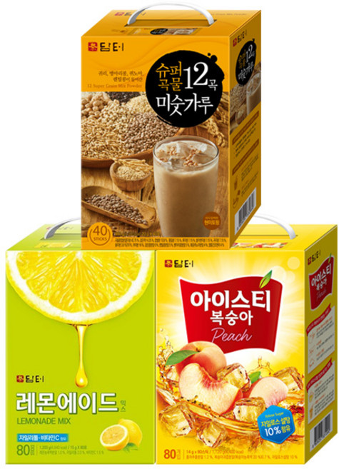 담터 레몬에이드믹스 80T +아이스티복숭아 80T +12곡 미숫가루 40T, 1.2kg, 1개