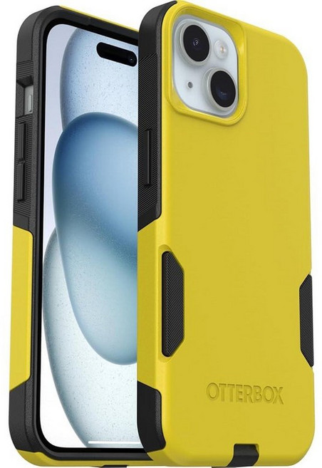 OtterBox 아이폰 17e & 아이폰 16e 커뮤터 시리즈 케이스 - 나이트 (블랙 & 옐로우) | 슬림하고 튼튼함 | 포켓 친화적 | 포트 보호 기능 | 비소매 포장