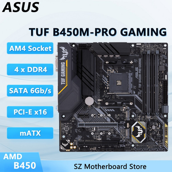 ASUS TUF B450M PRO 게이밍 마더보드 DDR4 AM4용