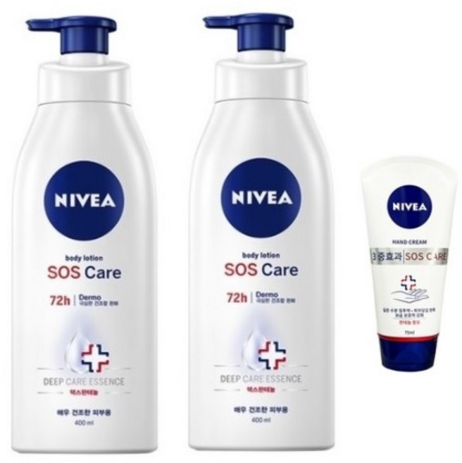 겨울한정구성 니베아 에스오에스 로션 800ml 에스오에스 핸드크림 75ml, 1개, 875ml