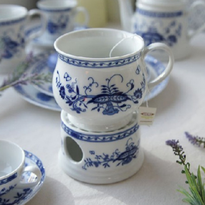 [더엘하우스] 쯔비벨무스터 코발트 블루 티 시리즈, 1세트, 머그+워머세트