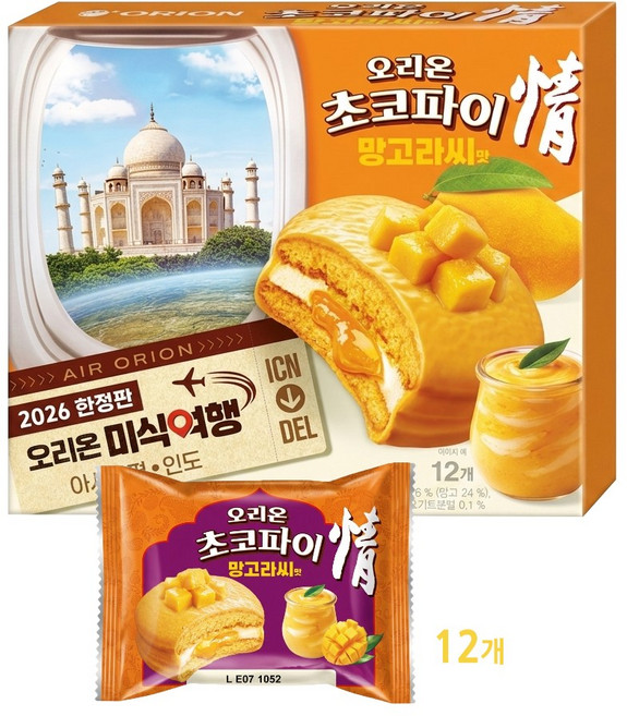 오리온초코파이 망고라씨맛 12p, 1개, 408g