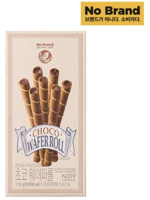노브랜드 초코 웨이퍼롤 115g, 12개