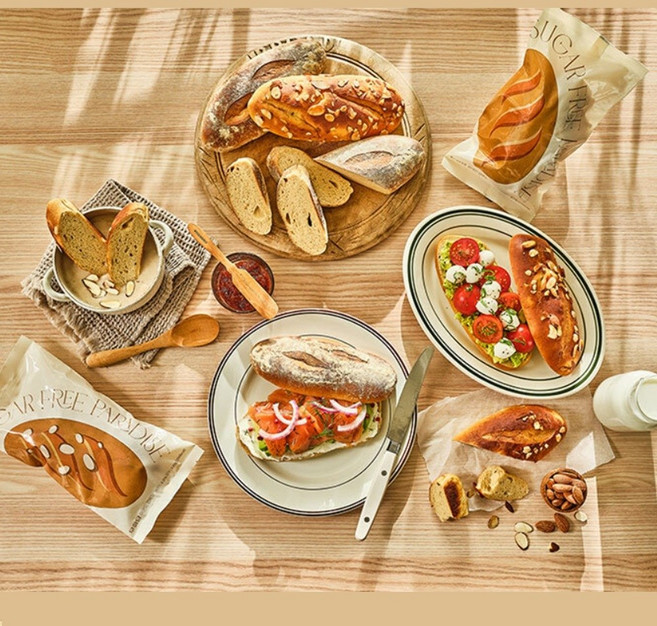 무화당 무설탕 무밀가루 저당 고단백 깜빠뉴 아몬드가루 식사빵 플레인, 3개, 130g